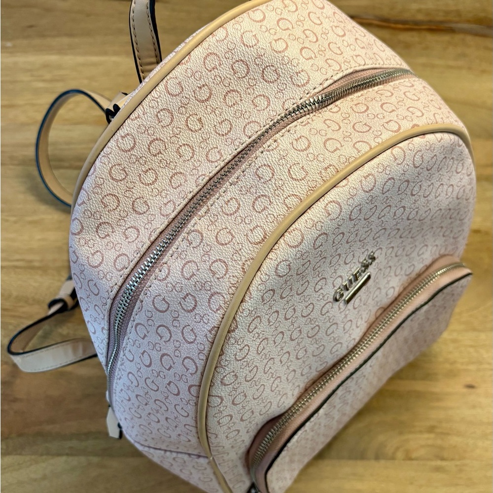 GUESS Light Pink Monogram Backpack - Picture 3 of 7